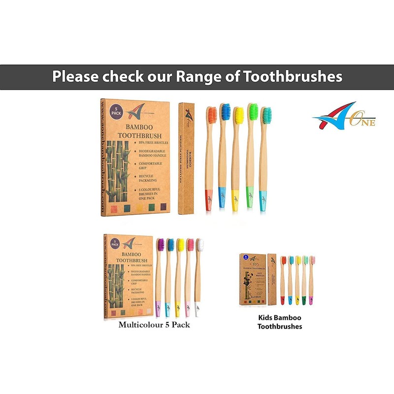 Kids Bamboo Toothbrushes | Organic & Eco-Friendly | 5 Pack