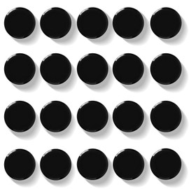 QOJOPU Fridge Magnets, 20PCS Black Small Round Cute Heavy Duty Magnets, Decorative Round Strong Mini Refrigerator Magnets for Whiteboard, Fridge, Locker, Kitchen, Craft, Map, School, Office, Classroom
