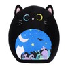 ForYoung 12'' Black Cat Plush Toy Pillow，Cute Doll Soft Stuffed