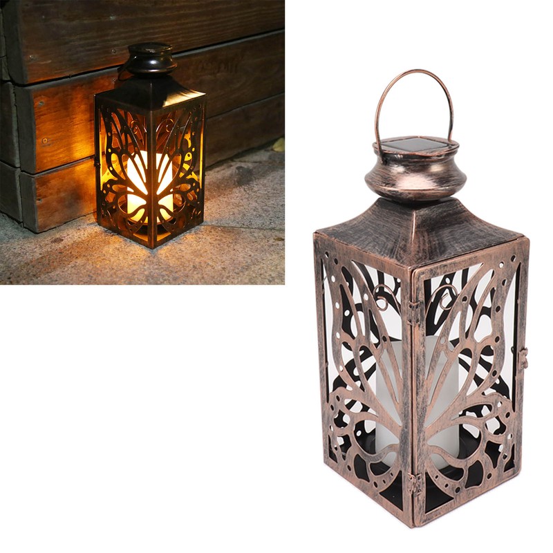 LED Solar Lantern Outdoor Hanging Hollow Out Butterfly Solar Light