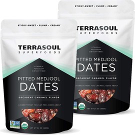Terrasoul Superfoods Organic Pitted Medjool Dates, 3 Lbs (Pack of 2) - Pits Removed | Soft Chewy Texture | Sweet Caramel Taste