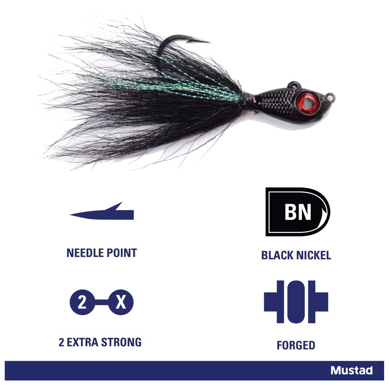 Mustad Big Eye Bucktail 1.5oz Black 6/0