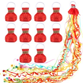 Hillylolly 10 Pieces Throw Streamers Wedding Streamers Bomb Party Popper Confetti Streamers for Birthday, Wedding, Party, New Year Party (Random Colour)