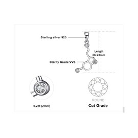 JewelryPalace Chain Love Serotonin Molecule, Chain Silver Cubic Zirconia, Women's Silver 925 Necklace 45 cm, Jewellery Set for Women, Jewellery Girls Rose Gold 45 cm, Sterling Silver, Cubic Zirconia