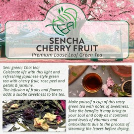 Sencha Cherry Fruit - Premium Japanese-style Green Tea (Sencha Cherry Fruit, 100g)