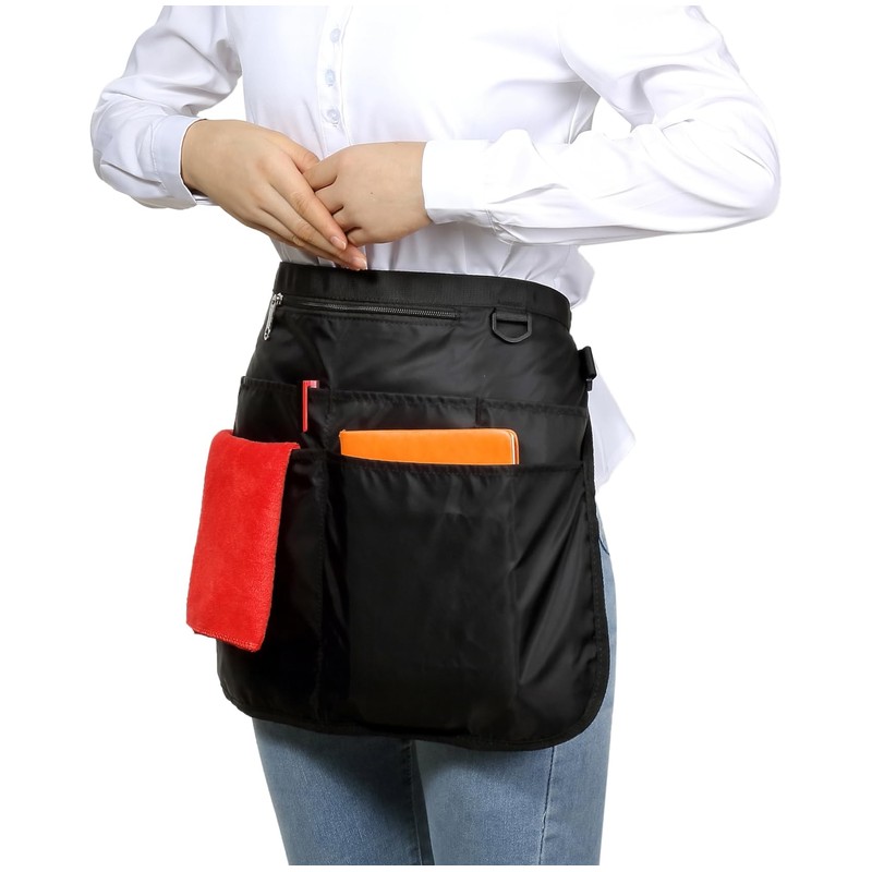 Waterproof Server Apron for Women with 7 Pockets,Quickly Put on