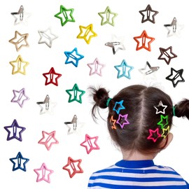Hair Clip, Star, Hair Pin, Set of 50, Cute, Colorful, Pentagram, Star, Patching Pin, Stylish, Hair Accessory, Patching, Bangs, Hair Clip, Hair Ornament, Y2k Metal, Kids, Adults, Girls, Women's