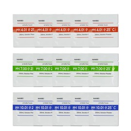 NANBEI 15 Pack of pH Meter Buffer Solution Powder for Precise PH Meter,ph Buffer Powder,5 Each for PH 4.01, PH 7.00 and PH 10.01 Calibration Buffer Powder