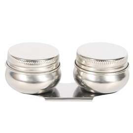 Double Palette Cup Large Mouth Double Dipper Oil Painting Stainless Steel Palette Cup with Lid Oil Painting Pot Portable Oil Paint Palette Paint Brush Solvent Container for Acrylic Artist Watercolor