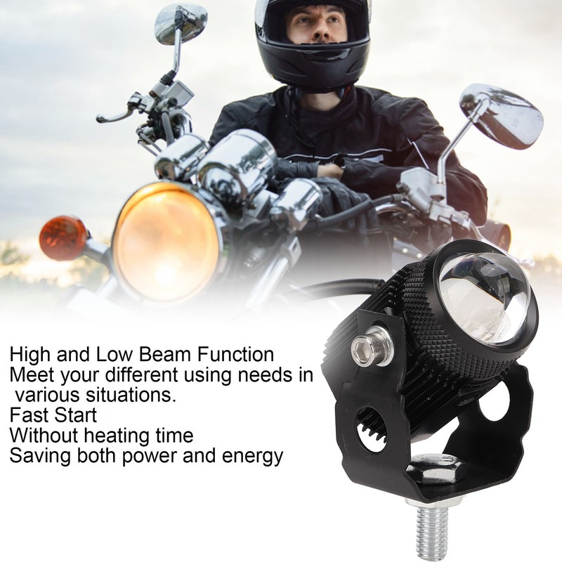 Pair Motorcycle LED Spotlight High Low Beam Yellow White Light