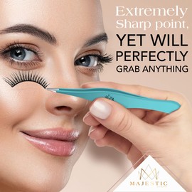 Majestic Bombay Majestic Bombay Fine Point Tweezers for Women and Men – Splinter Ticks, Facial, Brow and Ingrown Hair Removal–Sharp, Needle Nose, Surgical Tweezers Precision Pluckers best tweezers for chin hair