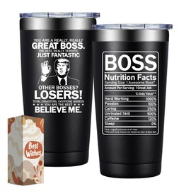 DOEARTE Boss Gifts for Men - Great Boss Day Gifts - Retirement, Appreciation, Christmas Gift for Bosses, Employees, Woman - Bosses Tumbler 20oz