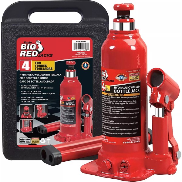 BigRed Torin Hydraulic 4 Ton (8,000 lbs) Bottle Jack with