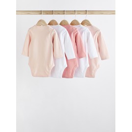 Next Baby Girls' Long-Sleeved Bodysuit GOTS Organic Cotton Pack of 5 -