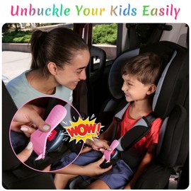 Buckle Release Tool, Easy Unbuckle Tool Button Pusher for Kids, Seniors, Long Nails, Quickly Unbuckle Your Kids in School Drop-Offs and Travel, Fits 5 Point Harness & All Button Buckles