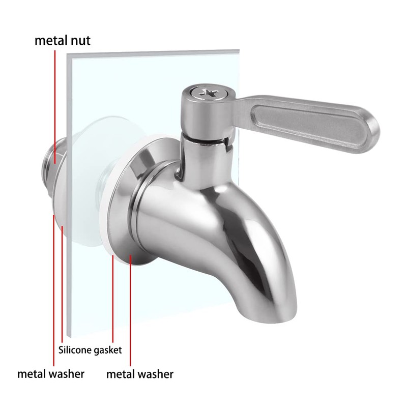 Walkinginrain Beverage Dispenser Replacement Spigot,Stainless Steel Spigot for Water Dispenser,Drink