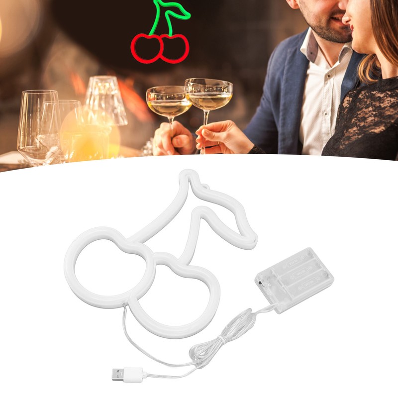 LED Neon Night Light Lamp USB Powered Decorative Wall Fruit