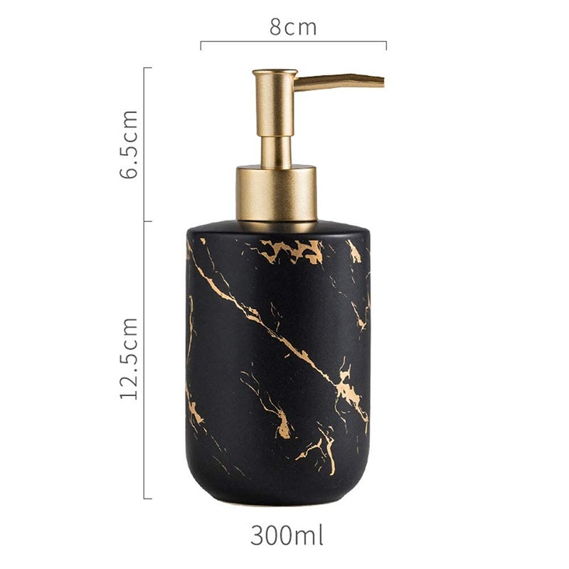 Hand Soap Dispenser With Marbling for Bathroom, White Dish Soap