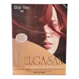 Tinte de Henna Belgasan Rojo Vino – Permanente y Natural para Cabello sin Amoníaco