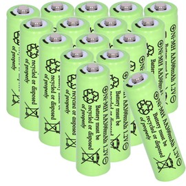 Yibatopow 16 Packs1.2V AA 300mAh Solar Lights Batteries Ni-MH Rechargeable Double A Battery for Outdoor Solar Lights, String Lights, Pathway Lights