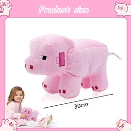 Philoctes Plush Toy Soft Toy 30 cm, Pink Pig Cuddly Toy Figures Plush, Funny Plush Cuddly Ideal for Collecting Doll Gift for Children Fans
