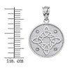 Sideways Crosses Round .925 Sterling Silver Celtic Trinity Knot Disc