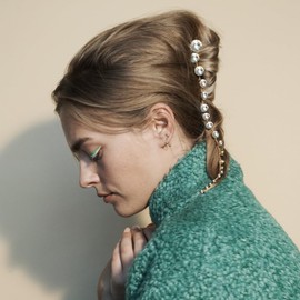 Long CZ Hair Tassel Chain Jewelry for Women Girls Gold Plated Round Cubic Zircon Bezel Tassel Drop Hair Clips Dainty Crystal Wedding Prom Party Accessories for Bride Bridesmaids