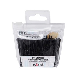 SCUNCI SAVVY VALUE 200PK BLACK BOBBY PINS