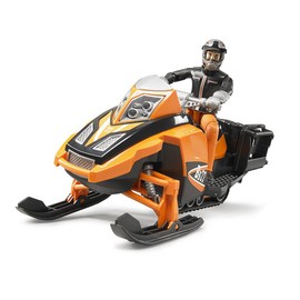 Snowmobile with Driver and Accessories