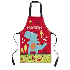 Cooksmart Kids British Designed Kids Apron | Kids Aprons For Cooking, Arts & Crafts or Other Hobbies | Childrens Aprons For Baking, Cooking, Cleaning or Arts & Crafts -Dinosaur