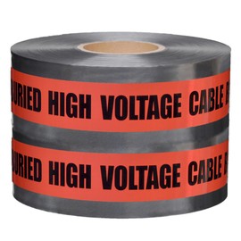 Presco Underground Detectable Tape, 6 in. x 1000 ft. (Red with Black "Caution Buried HIGH Voltage Cable Below" Printing)