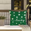 RABUSOFA St.Patrick's Day Pillow Covers 16x16 Inch,Lucky Shamrock Decorations Holiday