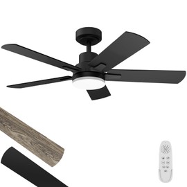 Ceiling Fan with Light 42-Inch, Remote Control Reversible DC Motors, 3CCT Dimmable Timer Noiseless, Black Ceiling Fan for Bedroom Living Room, Indoor&Outdoor ETL Listed