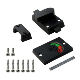 Vacant Occupied Bathroom Lock, Zinc Alloy Latch Indicating Lock Bathroom Door Privacy Lock Indicator Bolt Vacant/Engaged Bathroom WC Public Restroom Toilet Privacy Partition Door Lock Latch (Black)