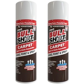 Bull Shot Carpet Spot & Stain Remover, AS SEEN ON TV, Made In USA, Just Point & Spray, Stain-Lifting Foam-Action, Pet Stains & Odors, Coffee, Soda, Wine, Stains, 2 Pack