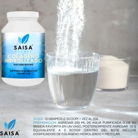Colgeno Hidrolizado 100 Puro En Polvo 1 Kg  Sin saborizantes ni colorantes  Suplemento Alimenticio  Saisa Herbal  Piel, Articulaciones, Cabello       
