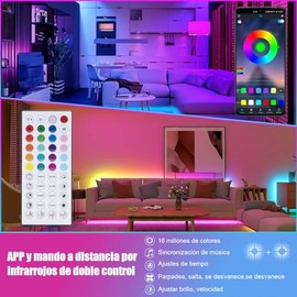 EASYTAO Tira LED Neon RGB Bluetooth 5M 360LED, RGB Luces Led para Cuarto Flexibles 24V, Impermeable IP65, Control Inteligente APP, Sincronización de M