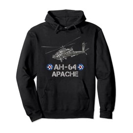 Military Aircraft AH-64 Apache Helicopter Army Aviator gift Pullover Hoodie