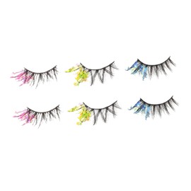 Mikinona Longest Glitter False Lashes 3 Sets for Women Fluffy 3d Lash Extensions for Night Parties Dates Clubs