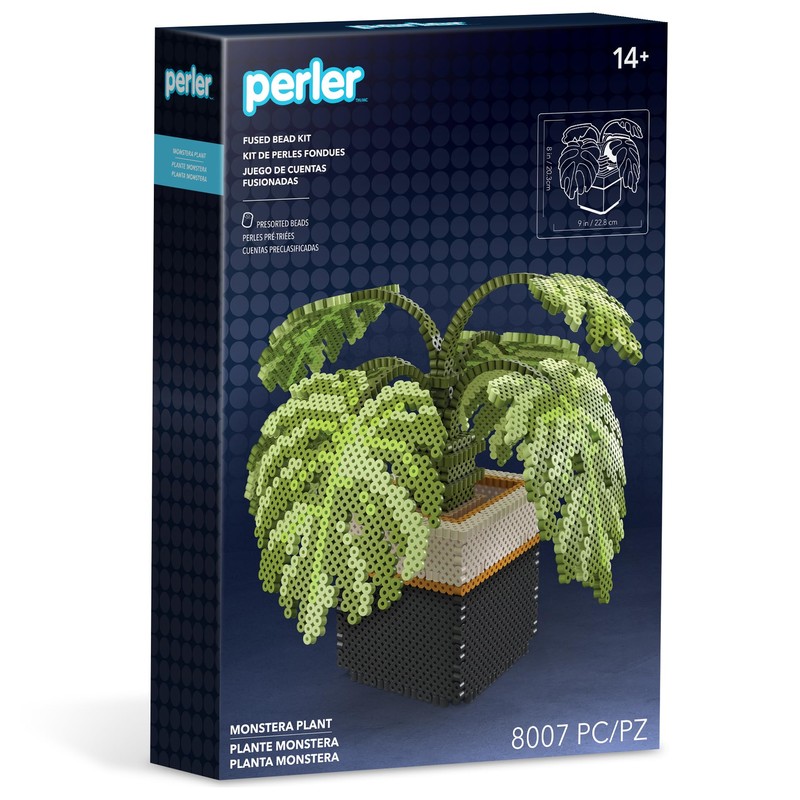 Perler 80-57234 Monstera Plant 3D Fused Bead Craft Activity Kit,