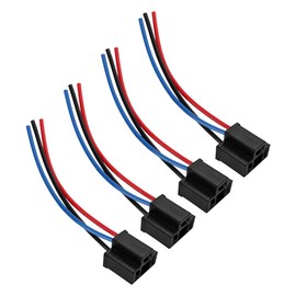 CGEAMDY 4 x H4 lamp plug, socket lamp holder, lamp base, lamp plug, 3 pin adapter, headlight plug, for headlights or fog lights