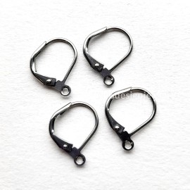 Ny6design Stainless Steel Leverback Earring Findings – 4pcs Plain Ear Wires w/ Open Ring
