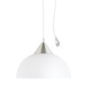 GLOBE Electric 64413 1-Light Plug-in Pendant, Brushed Steel, Frosted White