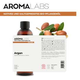 BIO - Pflanzliches ARGANÖL - 100mL - 100% Rein, Natürlich, Kaltgepresst und Cosmos zertifiziert - AROMA LABS (Französische Marke)