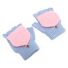 1 Pair Winter Knitted Fingerless Gloves Double Sided Heating USB