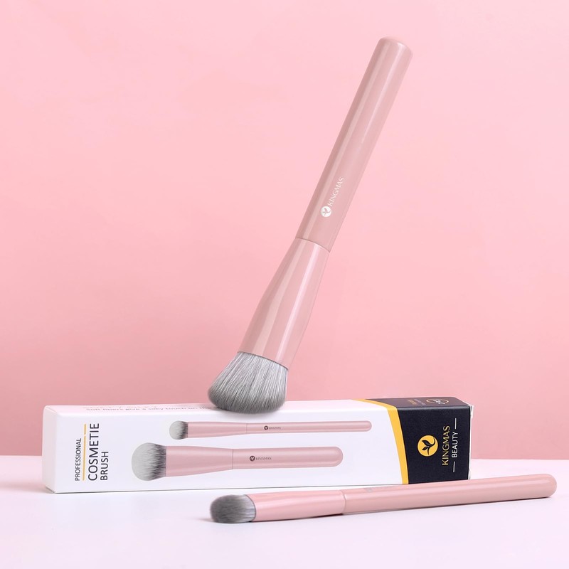KINGMAS Foundation Makeup Brushes, Angled Kabuki Concealer Brush Under Eye