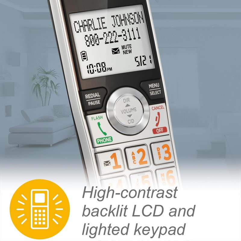 AT&T CL83407 DECT 6.0 4-Handset Cordless Phone for Home with