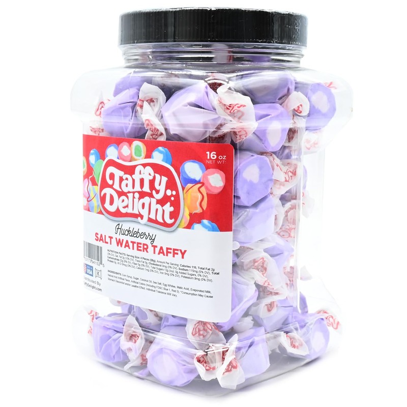 Taffy Delight Salt Water Taffy (16oz, Huckleberry)
