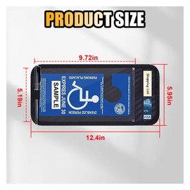 JOYCOURT Handicap Placard Holder for Car, Disabled Parking Permit Sign Protector, Car Interior Sun Visor Storage Clip with Pen Holder, Note Paper Slot, Elastic Strap