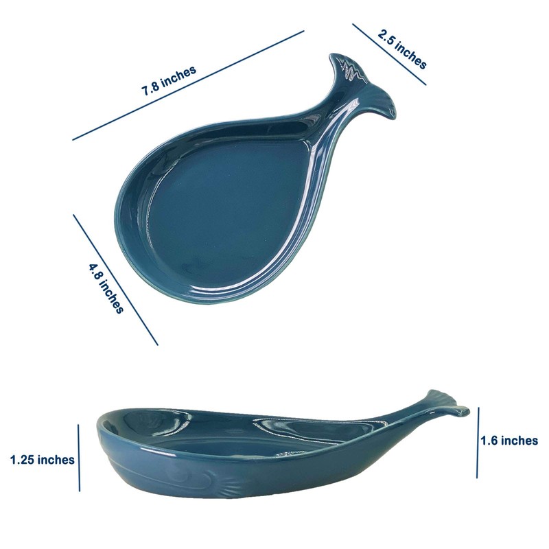 Whale Spoon Rest for Stove Top, Ceramic Spoon Holder for